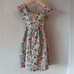 Mini Boden Liberty Floral Smocked Cross-Back Dress.